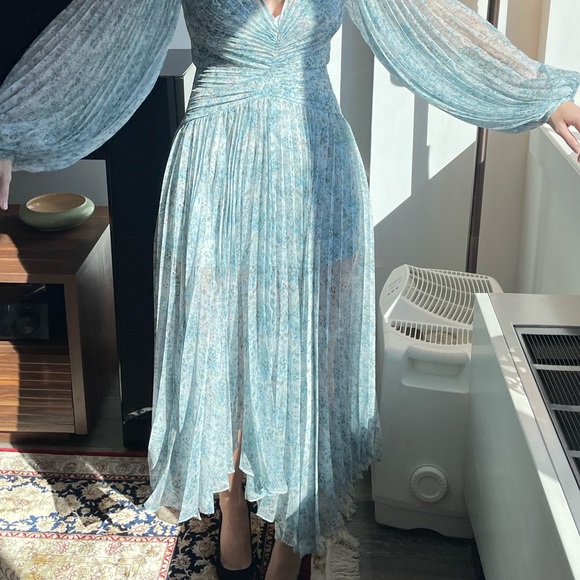 Acler Acetone Pleated Gown Size 2, Color: Blue - Picture 4 of 6